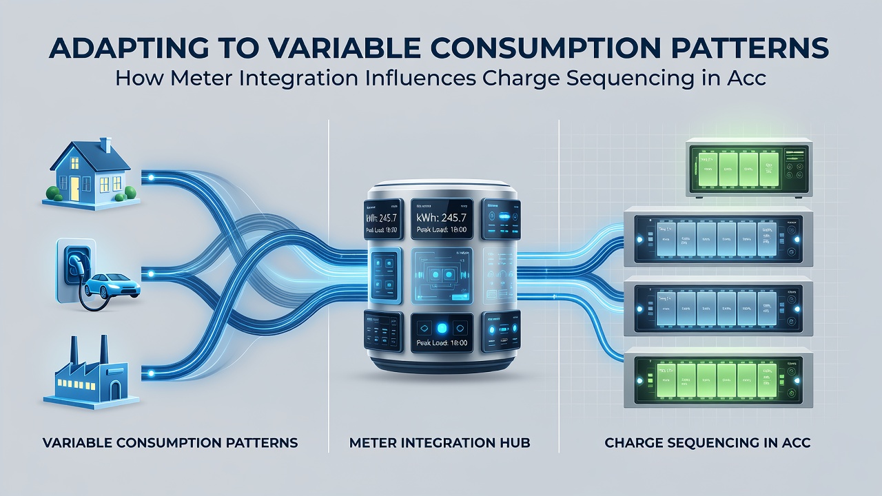 Dashboard view showing synchronized meter data streams adjusting charge order in access-based billing platforms