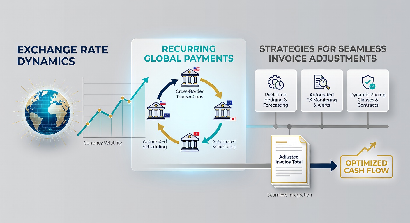 Graph showing fluctuating exchange rates impacting global recurring payment invoices over time