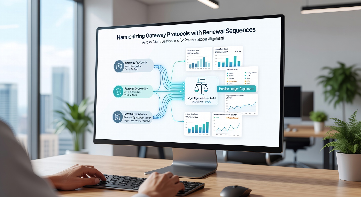 Detailed view of renewal sequence workflow integrated with gateway protocols in a billing dashboard