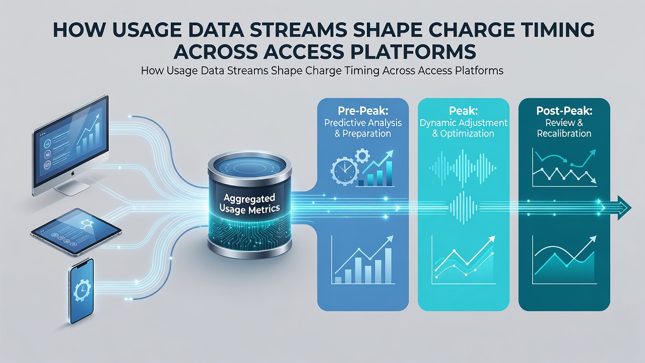 Dashboard showing synchronized usage streams and charge events across platforms